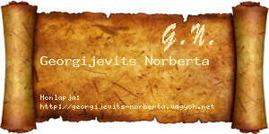 Georgijevits Norberta névjegykártya